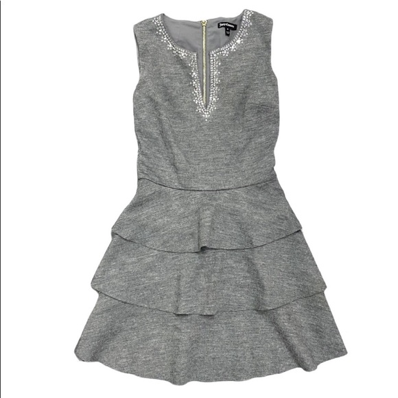 Juicy Couture Dresses & Skirts - VTG JUICY COUTURE Grey Tiered Embellished Dress Size: 0